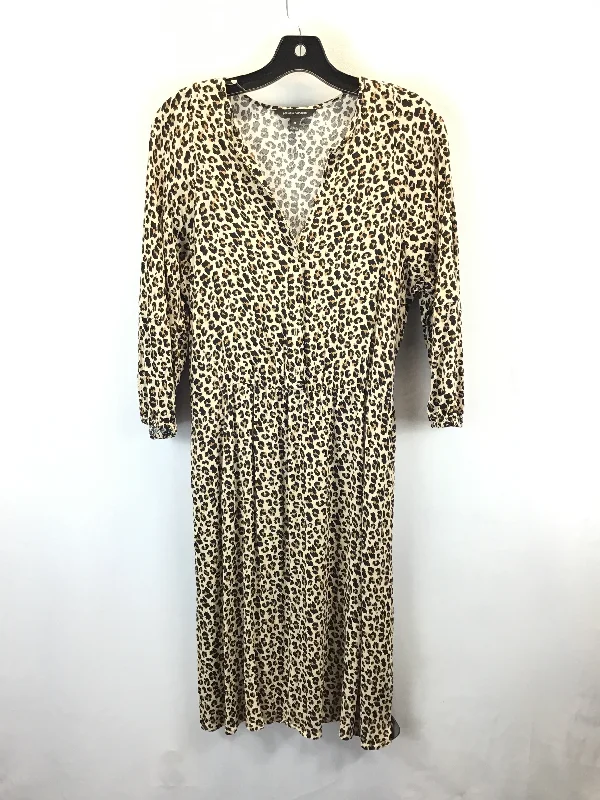 Dress Casual Midi By Banana Republic In Animal Print, Size: M