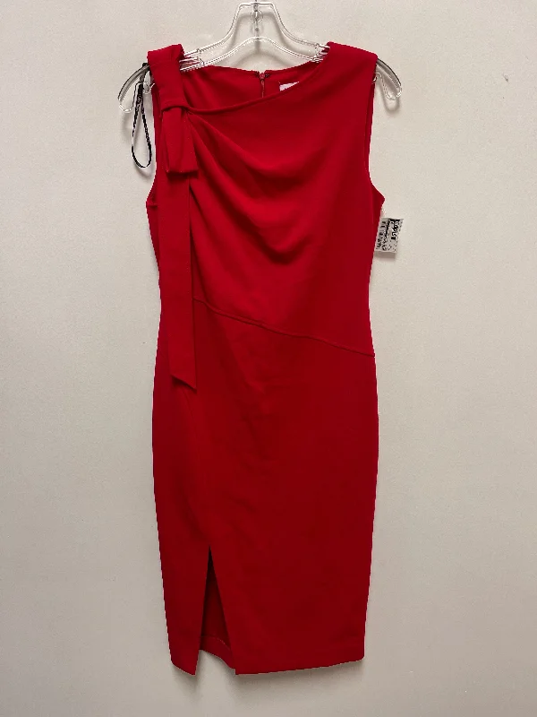 Dress Casual Midi By Calvin Klein In Red, Size: S