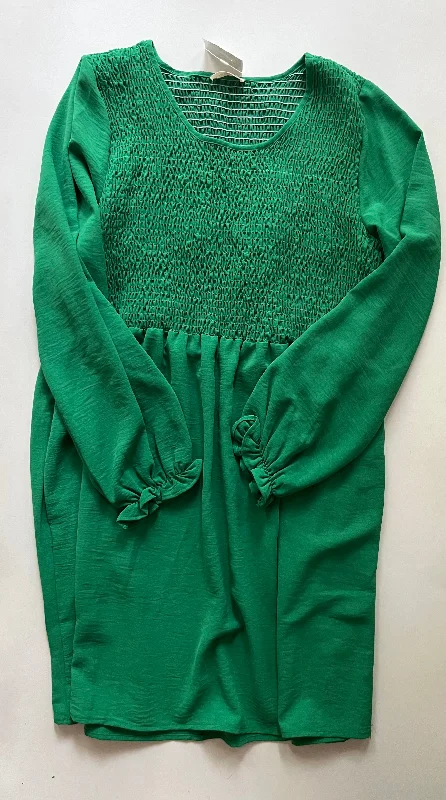 Dress Casual Midi By Cotton Blue In Green, Size: M