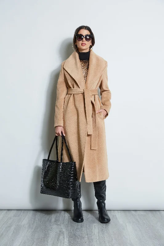 Brushed Wrap Maxi Coat