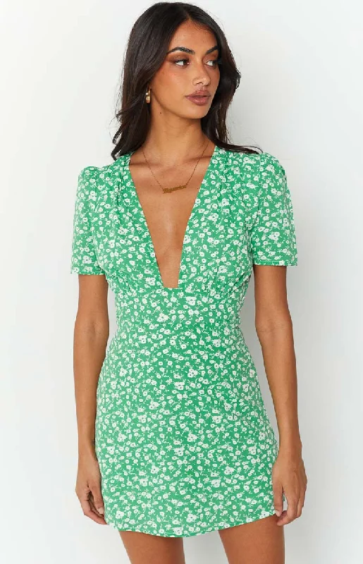 Glow Girl Green Mini Dress