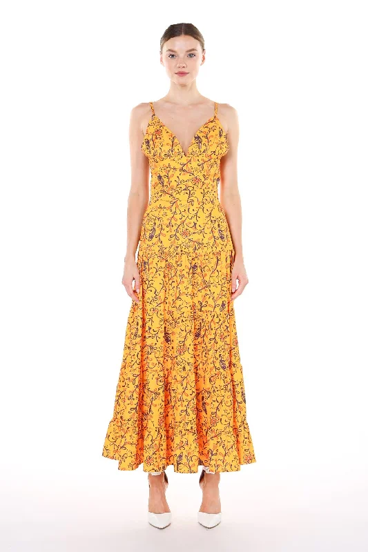 Long Spaghetti Strap Floral Maxi Dress