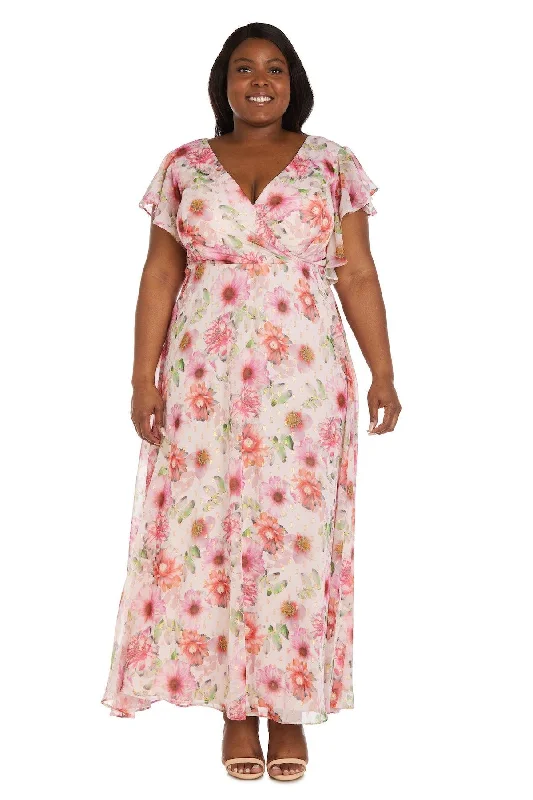 Nightway Long Plus Size Floral Maxi Dress 22140W