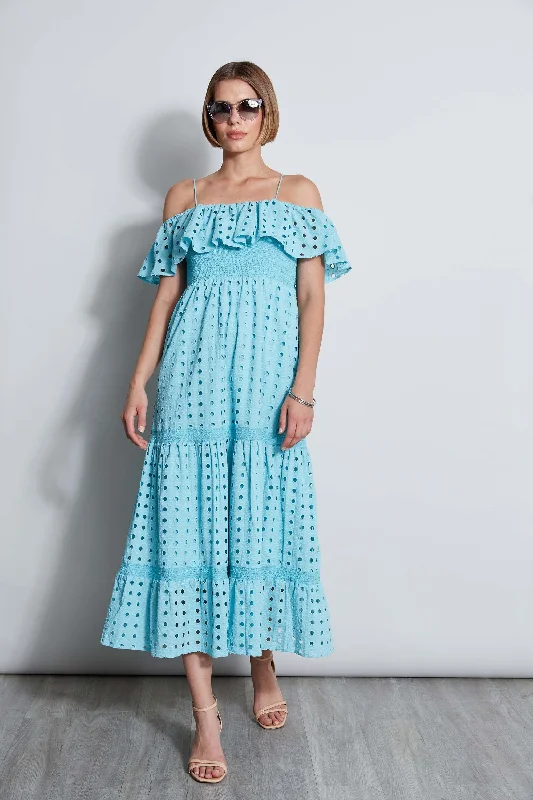 T-Tahari Eyelet Maxi Dress