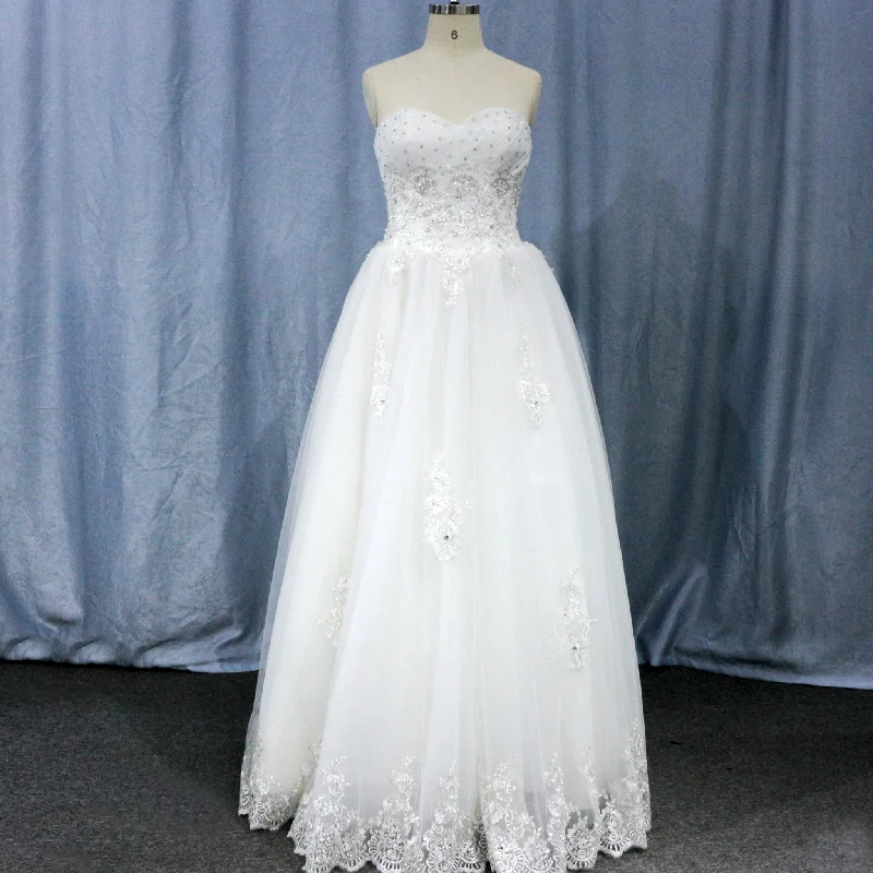 Lace Applique with Beading Sweetheart A-Line Wedding Dress