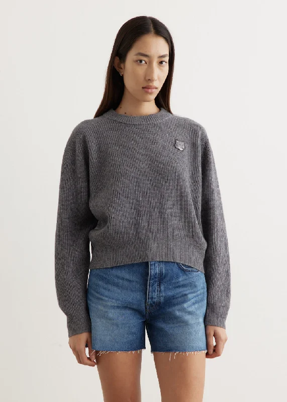 Bold Fox Head Patch Comfort Ribbed Jumper