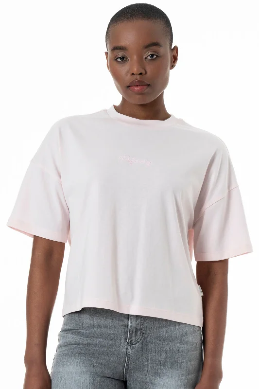 Boxy Branded T-Shirt _ 152270 _ Light Pink