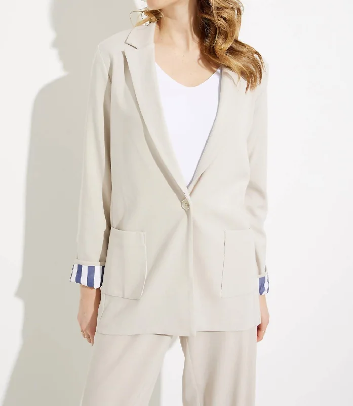 Cuffed Blazer In Moonstone