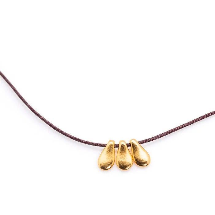 Tiny Charm - Three Petal Gold 16" Necklace