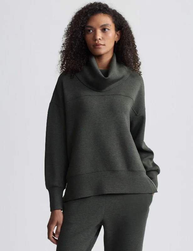 Priya Longline Sweat - Olive Marl